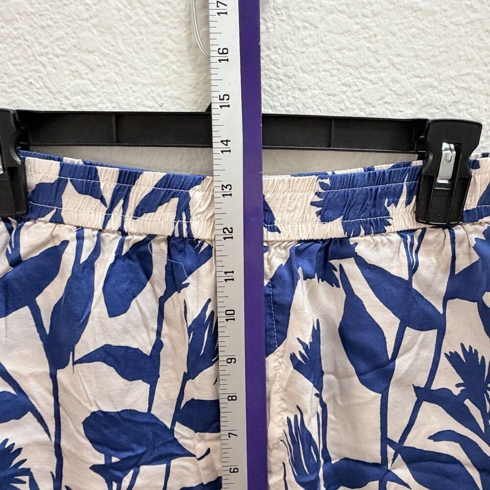 Anthropologie Women’s Small Floral Pull On Shorts Blue White Elastic Waist Pocke - Picture 6 of 8